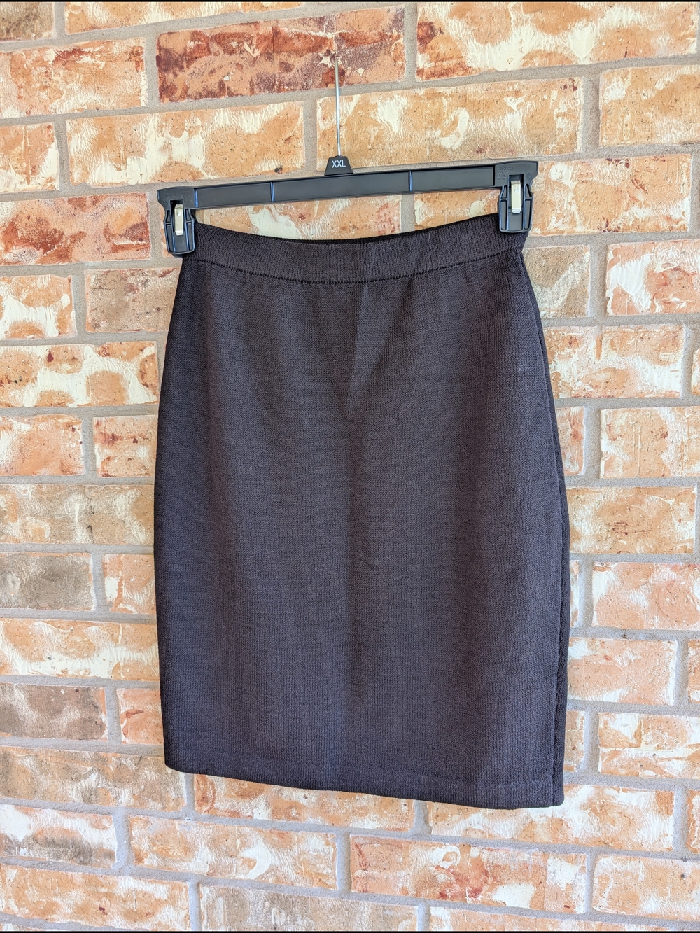 St. John Black Knit Pencil Skirt